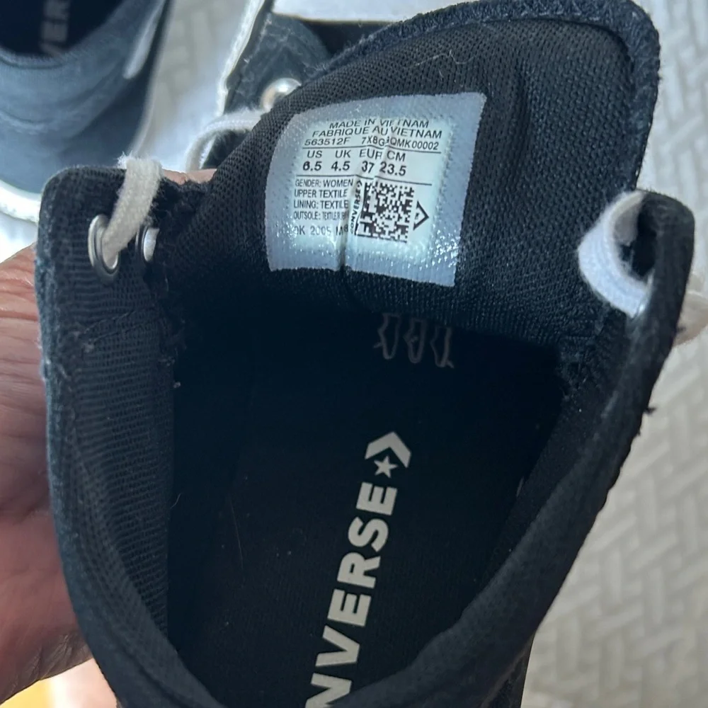 Converse Black and White High Top Sneakers - Picture 6 of 6